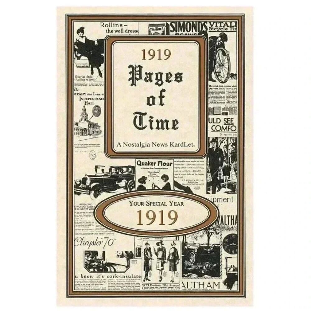 1919 PAGES OF TIME CELEBRATION KARDLET: Birthdays, Anniversaries, Reunions, Home